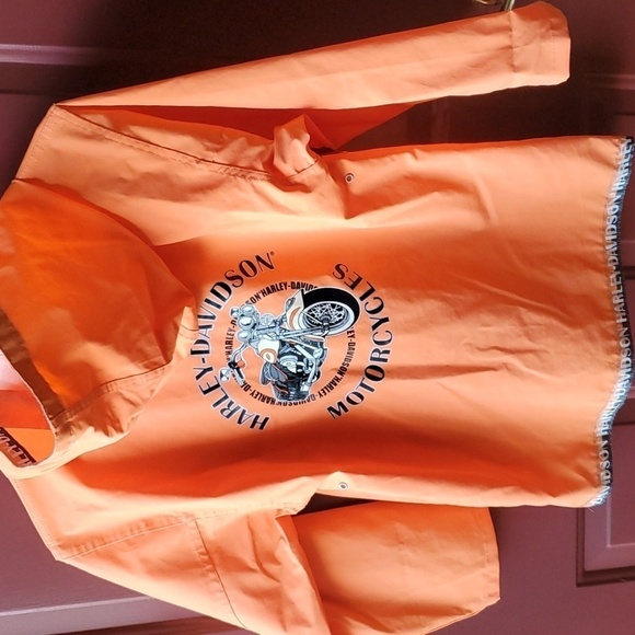 Harley Davidson orange rain slicker  jacket size 10 kids - Picture 11 of 11